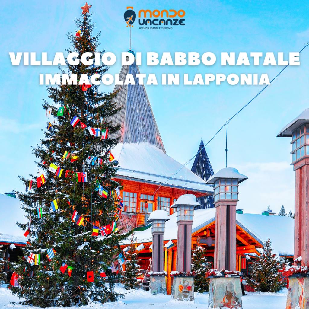 BANNER PUBBLICITARIO PER VIAGGIO AL VILLAGGIO DI BABBO NATALE ALL'IMMACOLATA IN LAPPONIA