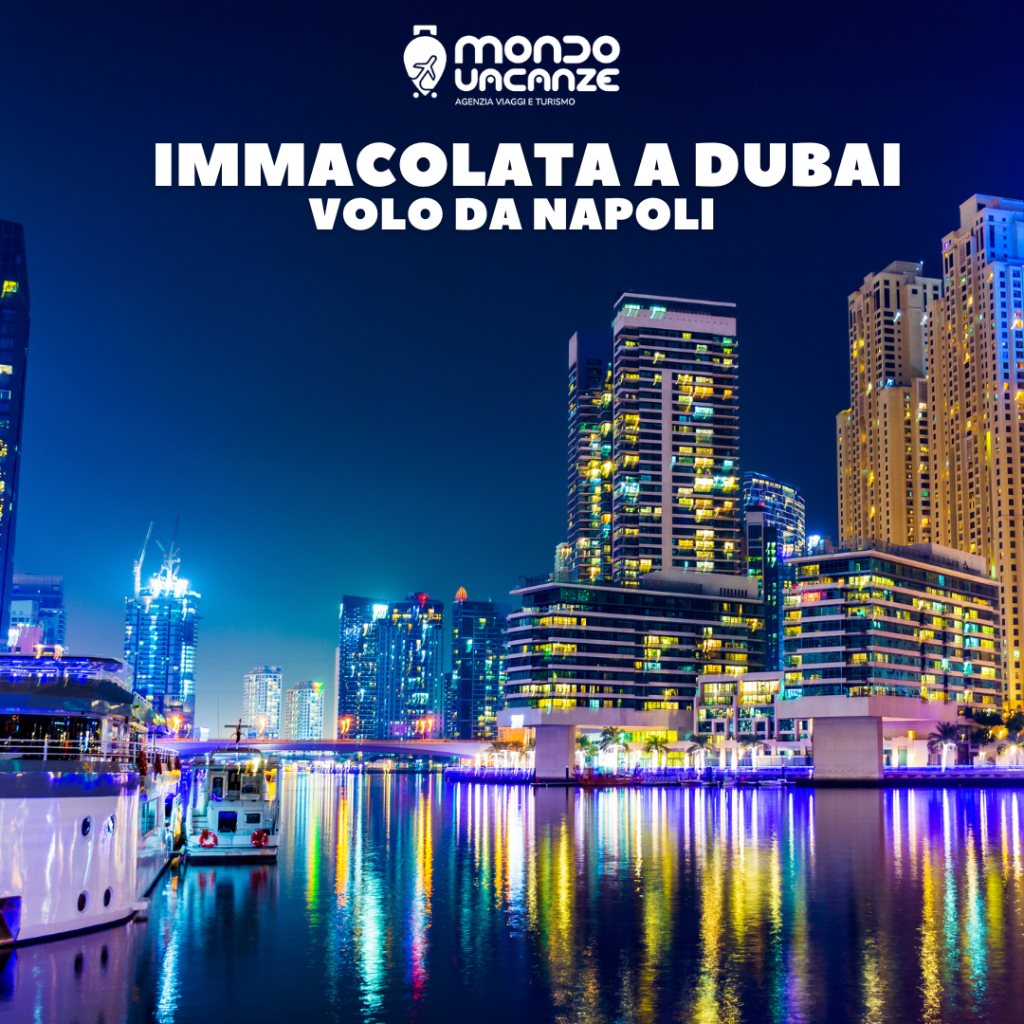 BANNER PUBBLICITARIO PER VIAGGIO A DUBAI ALL'IMMACOLATA DA NAPOLI
